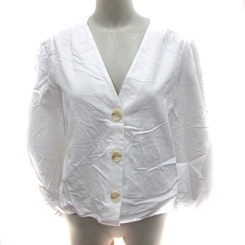 ザラウーマン Zara Woman ジャケット ノーカラー 麻混 リネン混 Xs 白 ホワイト Rt レディース 195 ベクトルパーク