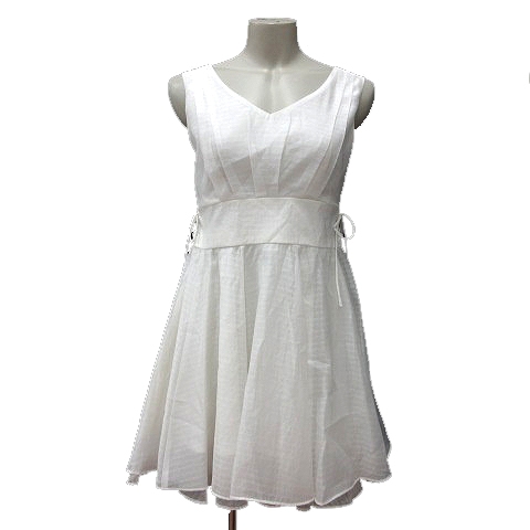 マーキュリーデュオ Mercuryduo ワンピース ミニ Vネック ノースリーブ F 白 ホワイト Mn レディース 195 ベクトルパーク