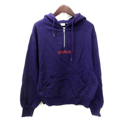 マウジー Moussy パーカー プルオーバー ハーフジップアップ F 紫 パープル Yi レディース 195 ベクトルパーク