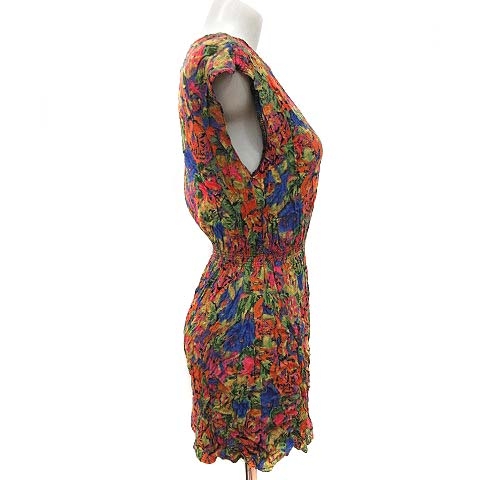 アナップ Anap ワンピース ミニ フレンチスリーブ 総柄 マルチカラー Kb レディース 195 ベクトルパーク アナップ Anap ワンピース ミニ フレンチスリーブ 総柄 マルチカラー Kb レディース 195 ベクトルパーク