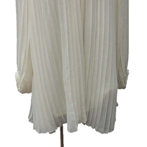 ワンウェイ One Way ワンピース ミニ 長袖 シフォン プリーツ M 白 アイボリー Kb レディース 195 ベクトルパーク