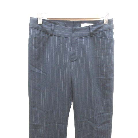 パーフェクトスーツファクトリー P S Fa スラックスパンツ ストライプ ウール 7 紺 ネイビー 白 ホワイト Yk レディース 195 ベクトルパーク