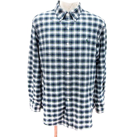 ラルフローレン Ralph Lauren シャツ ボタンダウン 長袖 チェック Xl 緑 グリーン Rt メンズ 195 ベクトルパーク