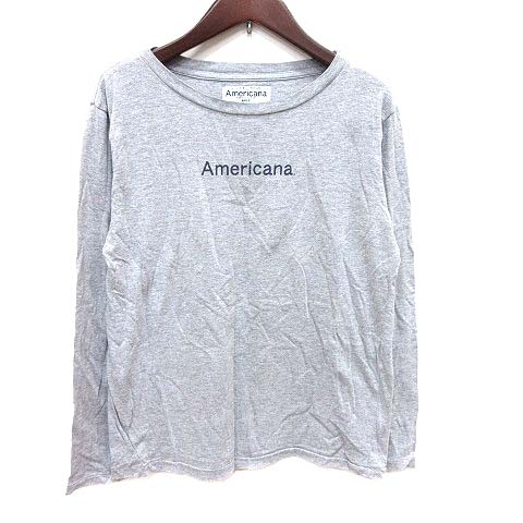 アメリカーナ Americana Tシャツ カットソー ロゴ 長袖 M グレー Yk レディース 195 ベクトルパーク
