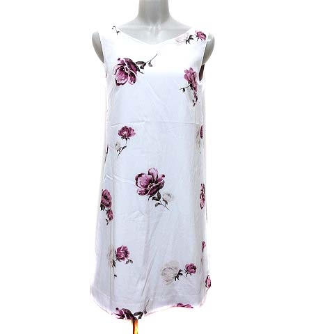 アプワイザーリッシェ Apuweiser Riche ひざ丈ワンピース リバーシブル 花柄 ノースリーブ 1 白 ホワイト ピンク Yk レディース 195 ベクトルパーク