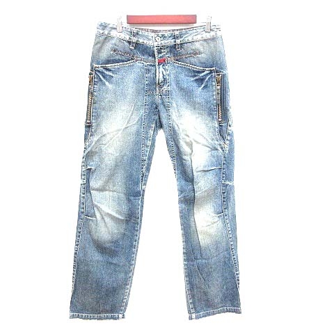 マリテフランソワジルボー Marithe Francois Girbaud デニムパンツ ジーンズ ダメージ加工 M 青 ブルー Yk メンズ 195 ベクトルパーク