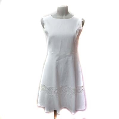 ウィルセレクション Willselection ひざ丈ワンピース ノースリーブ レース M 白 ホワイト Yi レディース 195 ベクトルパーク