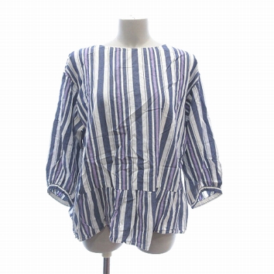 サンカンシオン 3can4on シャツ 長袖 ノーカラー ストライプ 3 マルチカラー Ct レディース 195 ベクトルパーク