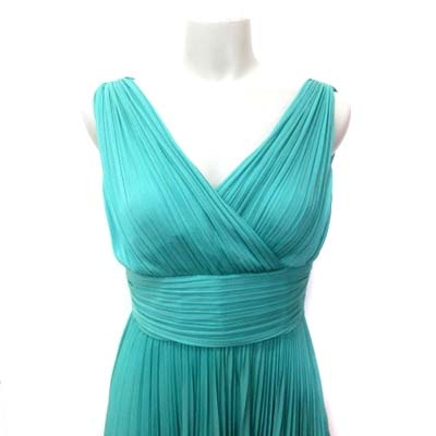 ストロベリーフィールズ Strawberry Fields ひざ丈ワンピース ノースリーブ プリーツ 緑 グリーン Yi レディース 195 ベクトルパーク