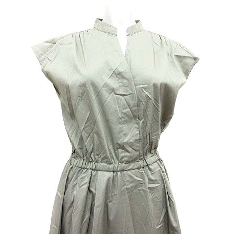 ナチュラルビューティーベーシック Natural Beauty Basic シャツワンピース ロング 半袖 S 緑 グリーン カーキ Yk レディース 195 ベクトルパーク