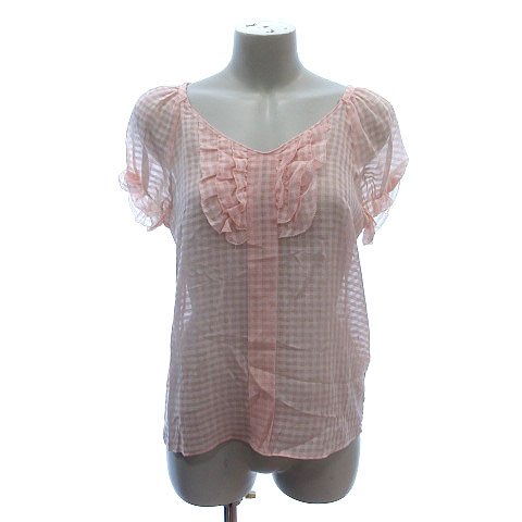 ジルバイジルスチュアート Jill By Jillstuart ブラウス 半袖 フリル チェック M サーモンピンク Kb レディース 195 ベクトルパーク