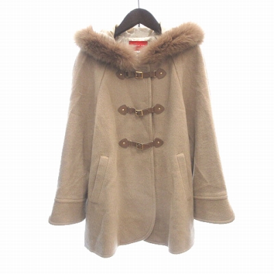 アプワイザーリッシェ Apuweiser Riche フードコート ダッフル ショート 総裏地 フォックスファー ベルト ウール アンゴラ混 1 ベージュ Ct レディース 195 ベクトルパーク