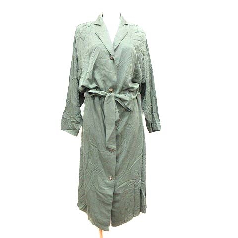 チャオパニック Ciaopanic シャツワンピース ロング ウエストマーク ドルマンスリーブ 長袖 F 緑 グリーン Yk レディース 195 ベクトルパーク