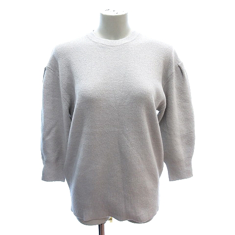 ミラオーウェン Mila Owen ニット セーター クルーネック リブ バルーンスリーブ 長袖 1 グレー Au レディース 195 ベクトルパーク
