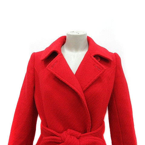 ジルスチュアート Jill Stuart チェスターコート 総裏地 ウール アンゴラ混 S 赤 レッド Mn レディース 195 ベクトルパーク