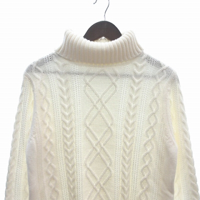 ブラウニー Browny Browny Standard ケーブルニット セーター 長袖 タートルネック M 白 ホワイト Ct メンズ 195 ベクトルパーク