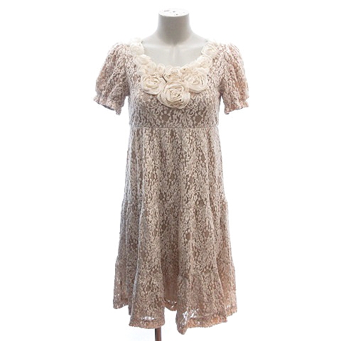 レストローズ L Est Rose ワンピース ミニ 半袖 レース Mt ベージュ St レディース 195 ベクトルパーク