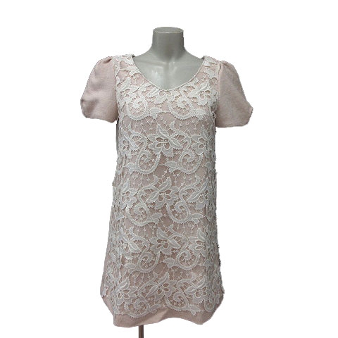 未使用品 マーキュリーデュオ Mercuryduo ワンピース ミニ Vネック 半袖 レース F ベビーピンク Kb レディース 195 ベクトルパーク