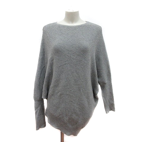 マウジー Moussy ワンピース ニット ミニ ドルマンスリーブ 長袖 アシンメトリー アンゴラ混 F グレー Mn レディース 195 ベクトルパーク