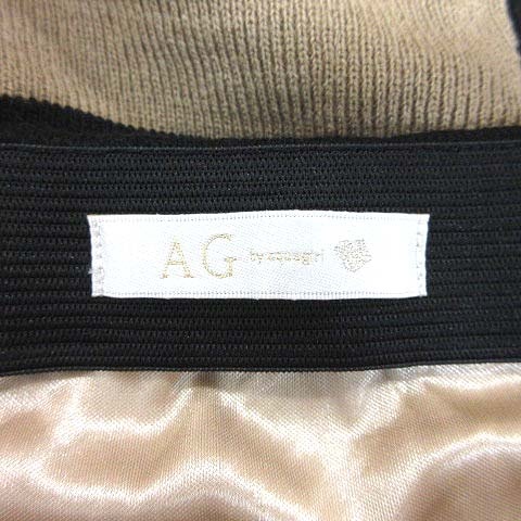 エージーバイアクアガール Ag By Aquagirl タイトスカート ニット ひざ丈 ウエストマーク ボーダー S ベージュ 黒 ブラック Yk レディース 195 ベクトルパーク