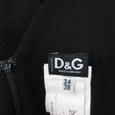 美品:D&G ドルガバ　ワンピース　ノースリーブ　ブラック　ウール　ロゴ裏地　M 美品:D&G ドルガバ ワンピース ノースリーブ ブラック ウール