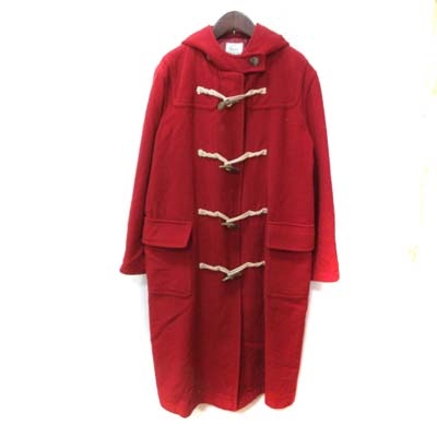 ヴェールダンス Vert Dense ダッフルコート ロング ウール 総裏地 M 赤 レッド Yi レディース 195 ベクトルパーク