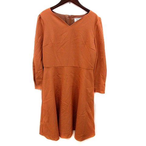 ロペピクニック Rope Picnic ワンピース ひざ丈 Vネック 長袖 38 オレンジベージュ Ms レディース 195 ベクトルパーク
