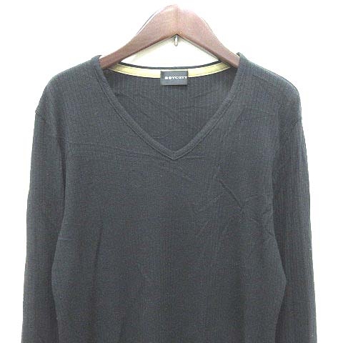 ボイコット Boycott ニット カットソー Vネック 長袖 3 黒 ブラック Yk メンズ 195 ベクトルパーク