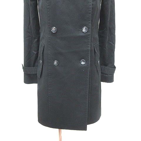 インディヴィ Indivi スプリングコート ステンカラーコート 総裏地 38 黒 ブラック Yk レディース 195 ベクトルパーク