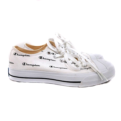 チャンピオン Champion スニーカー シューズ ローカット キャンバス 総柄 23 白 ホワイト 黒 ブラック Ms レディース 195 ベクトルパーク