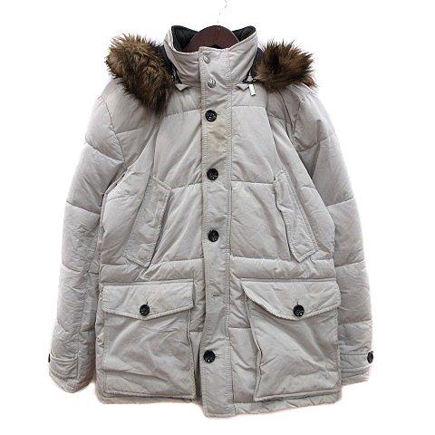 ザラマン Zara Man 中綿ジャケット 総裏地 フェイクファー L 白 オフホワイト Mn メンズ 195 ベクトルパーク