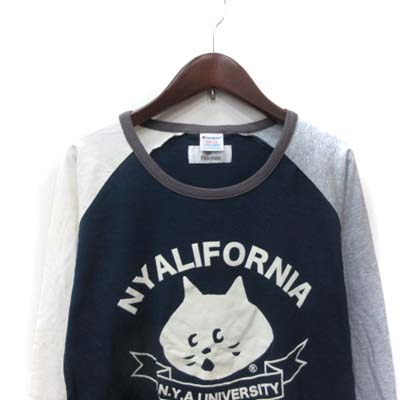 チャンピオン Champion ネネット Ne Net カットソー Tシャツ 長袖 切替 M 紺 ネイビー グレー 白 ホワイト Yi レディース 195 ベクトルパーク