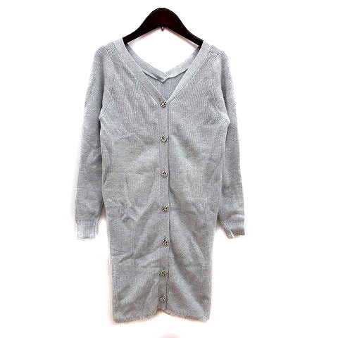 リランドチュール Rirandture ワンピース ニット ミニ Vネック インナー アンゴラ混 長袖 2 グレー Ms レディース 195 ベクトルパーク