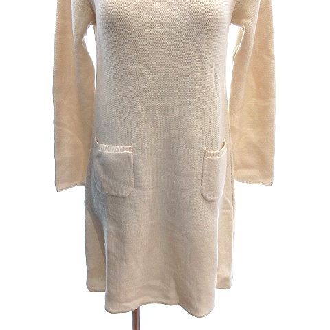 ドゥーズィエムクラス Deuxieme Classe ニットワンピース ミニ ボートネック ウール 長袖 ベージュ Au レディース 195 ベクトルパーク