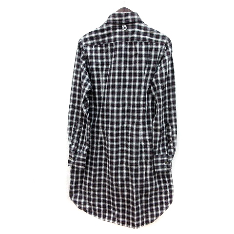 ルルオンザブリッジ Lulu On The Bridge シャツワンピース ミニ チェック 長袖 38 黒 ブラック Mn レディース 195 ベクトルパーク