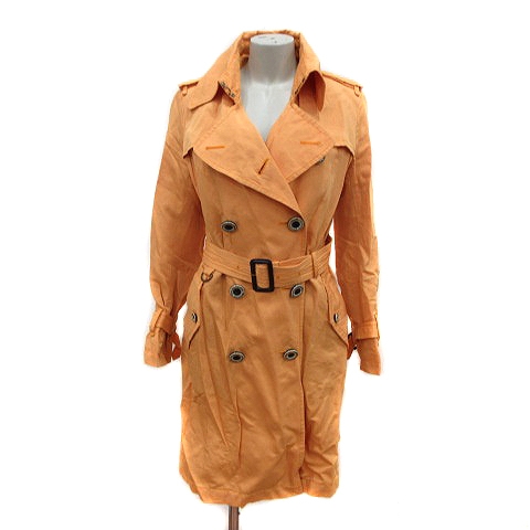 ダブルスタンダードクロージング ダブスタ Double Standard Clothing スプリングコート ダブル 麻混 リネン混 オレンジ Mn レディース 195 ベクトルパーク