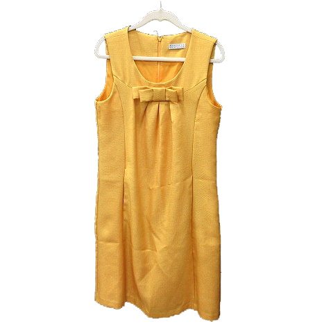 バーニーズニューヨーク Barneys New York ワンピース ミニ Uネック ノースリーブ リボン 黄色 イエロー Mn レディース 195 ベクトルパーク