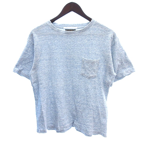 ジャーナルスタンダードホームステッド Journal Standard J S Homestead カットソー Tシャツ ボートネック パイル地 総柄 半袖 S 水色 ライトブルー Au メンズ 195 ベクトルパーク