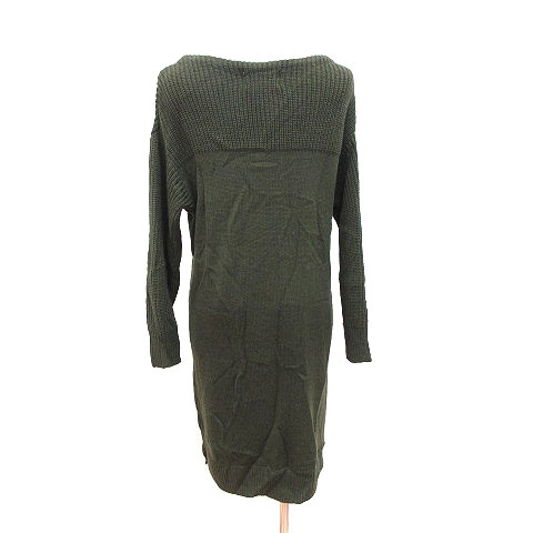 ロペ Rope ニットワンピース ひざ丈 長袖 ドルマンスリーブ 38 緑 カーキ Ct レディース 195 ベクトルパーク