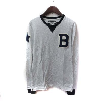 ハイドロゲン Hydrogen カットソー 長袖 鹿の子 M グレー 紺 ネイビー Yi レディース 195 ベクトルパーク