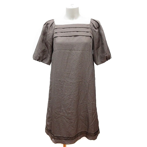 シンプリシテェ Simplicite ワンピース ミニ スクエアネック 半袖 茶 ブラウン St レディース 195 ベクトルパーク