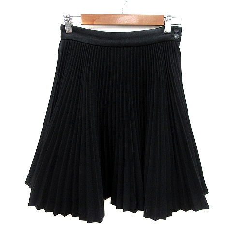 ルシェルブルー Le Ciel Bleu プリーツスカート ミニ ウール 38 黒 ブラック Ms レディース 195 ベクトルパーク