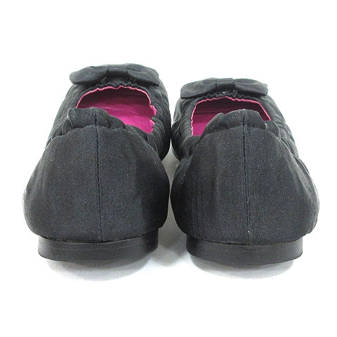 スナオクワハラ Sunao Kuwahara バレエシューズ フラット スクエアトゥ サテン リボン M 黒 ブラック Ct レディース 195 ベクトルパーク