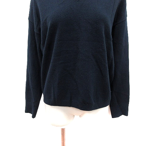 マーキュリーデュオ Mercuryduo ニット セーター Vネック 長袖 F 紺 ネイビー Au レディース 195 ベクトルパーク