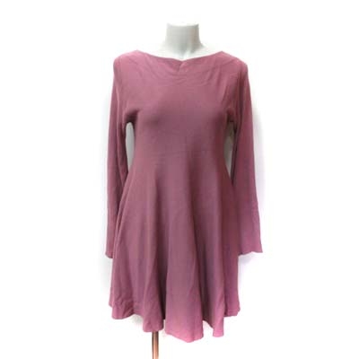 スナイデル Snidel ニットワンピース ひざ丈 長袖 F ピンク Yi レディース 195 ベクトルパーク