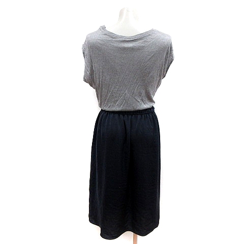 ニトカ Nitca ワンピース ひざ丈 ウエストマーク 切替 ノースリーブ F グレー 紺 ネイビー Ms レディース 195 ベクトルパーク