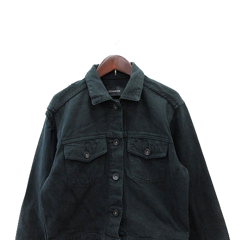 ジーナシス Jeanasis デニムジャケット Gジャン ジージャン ダメージ加工 F 黒 ブラック Au レディース 195 ベクトルパーク