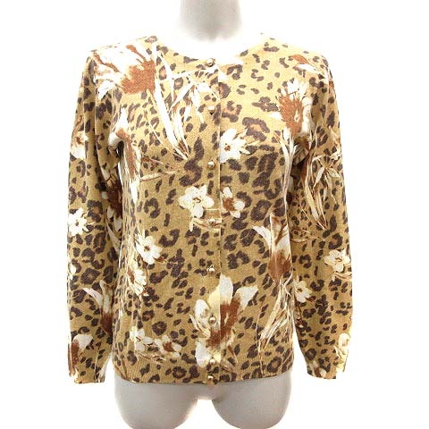 ルーニィ Lounie By Lounie カーディガン ニット ヒョウ柄 レオパード 花柄 長袖 F ベージュ 白 ホワイト Yk レディース 195 ベクトルパーク