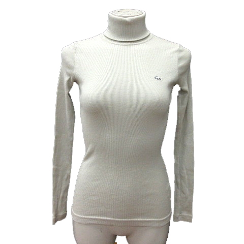 ラコステ Lacoste ニット カットソー タートルネック ワンポイント ウール 長袖 38 グレー Ms レディース 195 ベクトルパーク