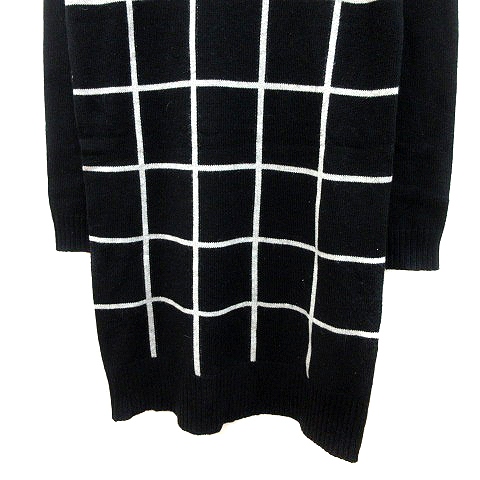 クリアインプレッション Clear Impression ワンピース ニット ミニ チェック 長袖 アンゴラ混 2 黒 ブラック Mn レディース 195 ベクトルパーク